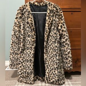Faux Fur Animal Print Jacket